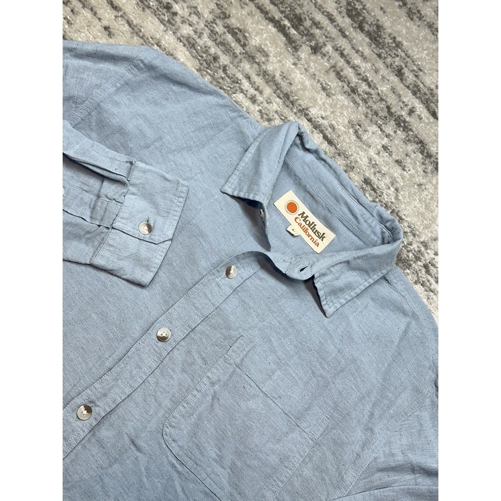 Mollusk California Light Blue Casual Button-Down Shirt